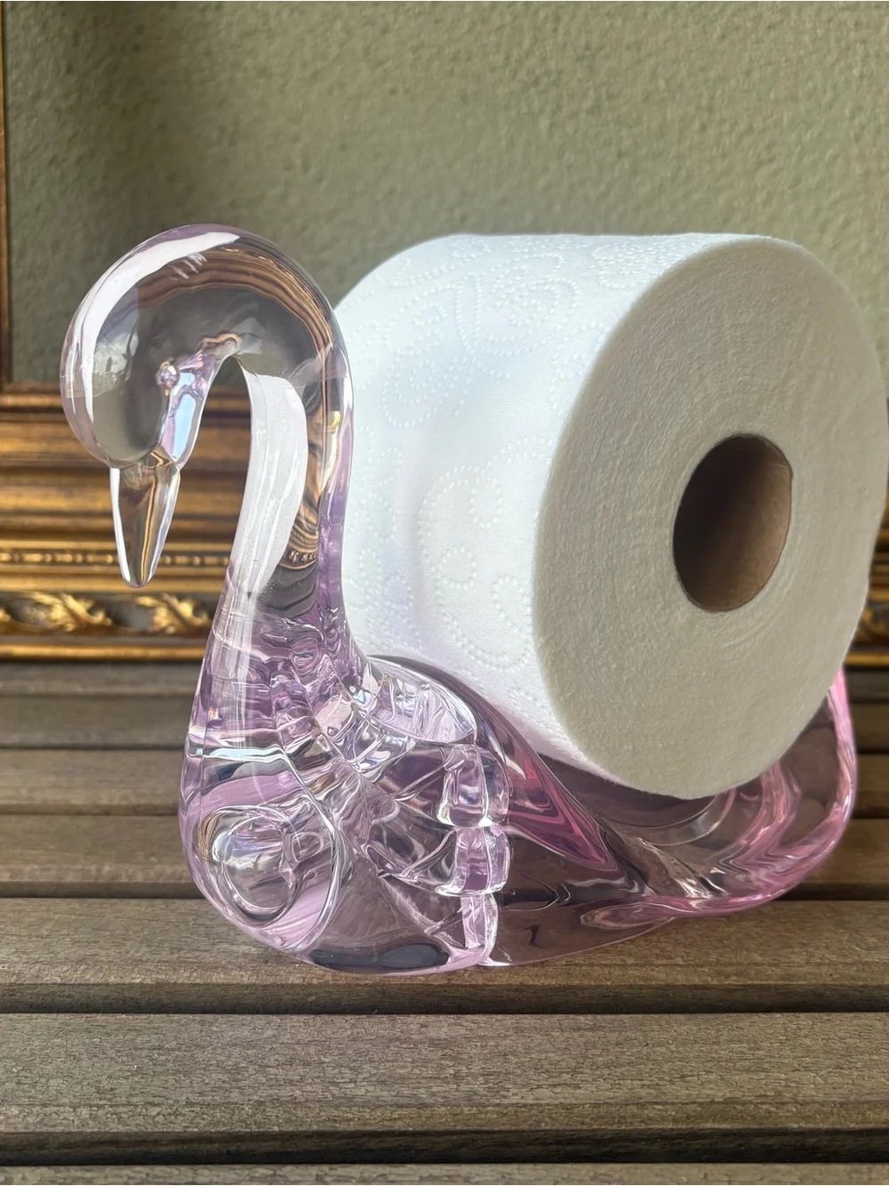 Pink Acrylic Swan Sculpture - Elegant Home Art Accent